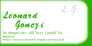 leonard gonczi business card